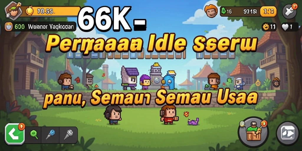 Screenshot 66K menampilkan gameplay santai dengan pengumpulan item yang menarik.