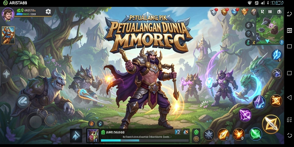 Screenshot menampilkan aksi seru dalam game ARISTA88 di dunia MMORPG.