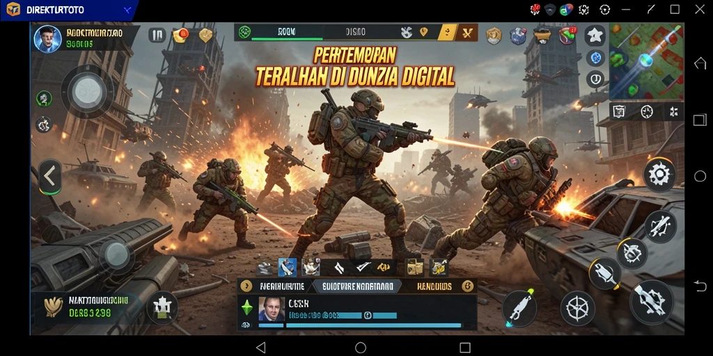Tampilan gameplay mendebarkan di arena Battle Royale.