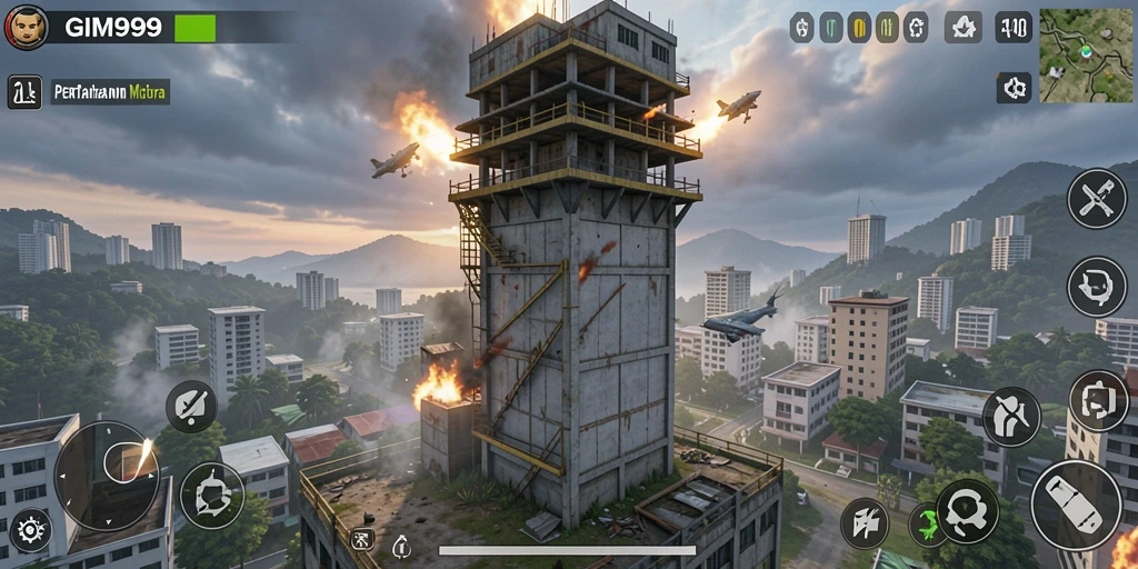 Tampilan gameplay GIM999 yang menegangkan dan strategis.