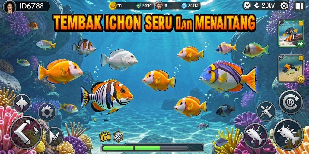 Screenshot gameplay ID6788 menampilkan aksi menangkap ikan yang seru.