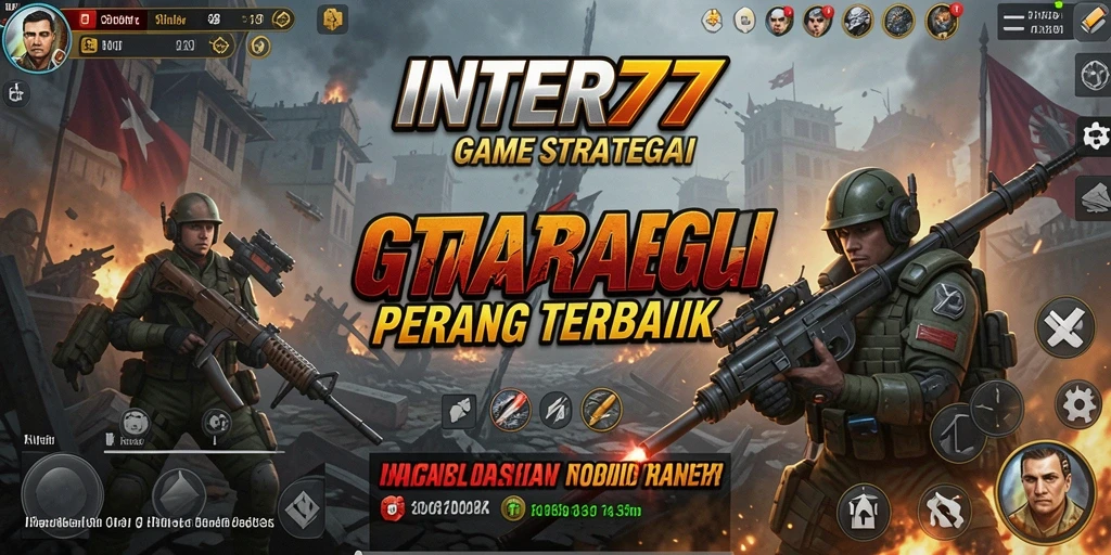 Tangkapan layar INTER77 menampilkan aksi intens dalam permainan strategi.