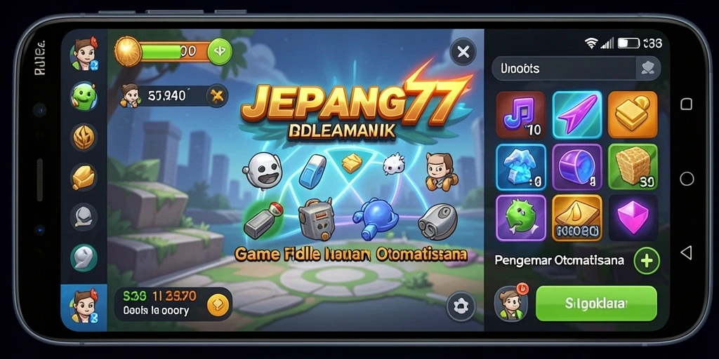 Screenshot gameplay JEPANG77 menampilkan aksi mengumpulkan sumber daya.