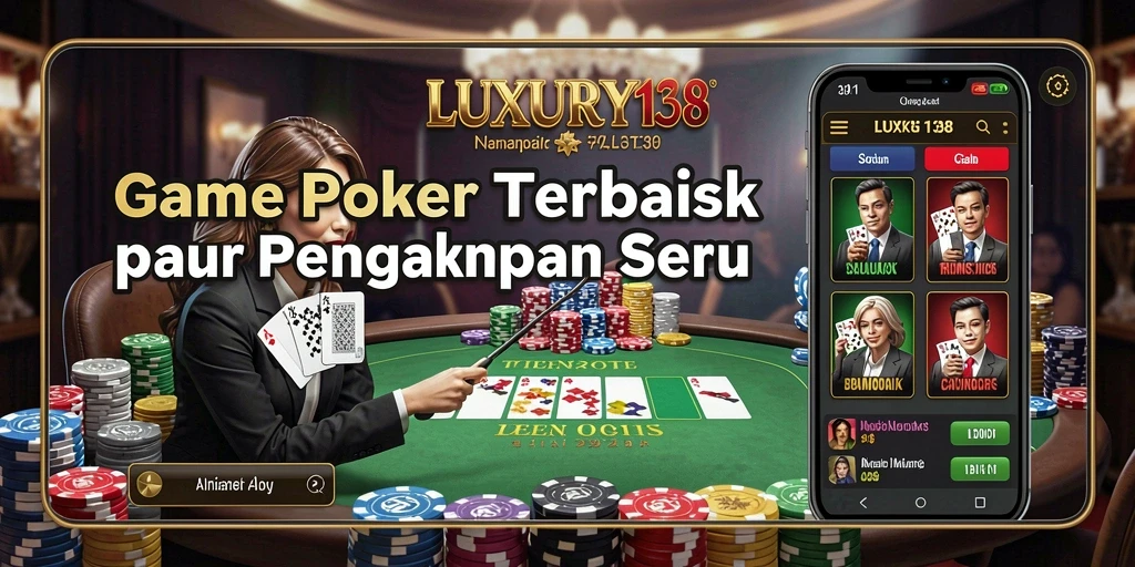 Screenshot gameplay LUXURY138 menampilkan suasana Poker yang mendebarkan.
