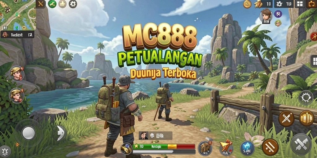 Tampilan gameplay seru dan mendebarkan di dunia terbuka MC888.