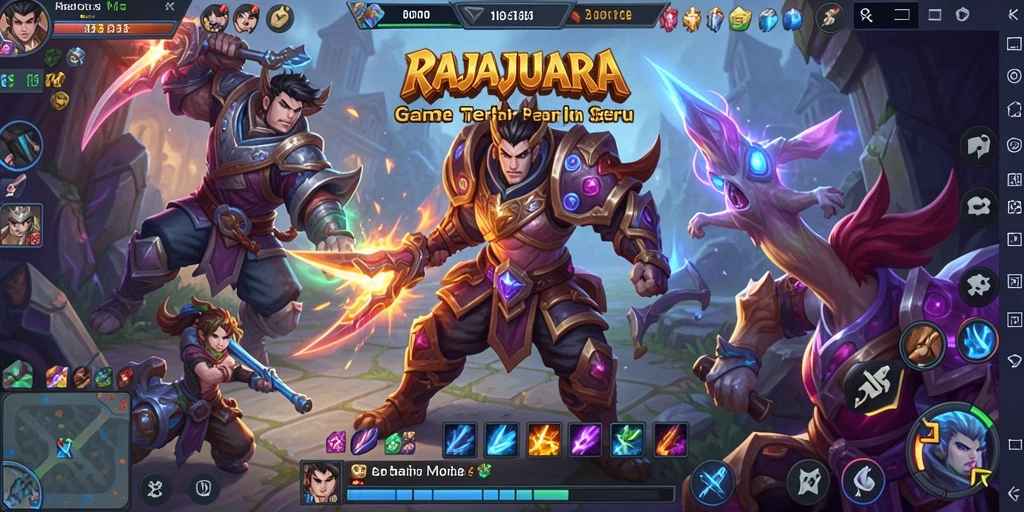 Tampilan gameplay seru dari RAJAJUARA saat pertempuran MOBA.