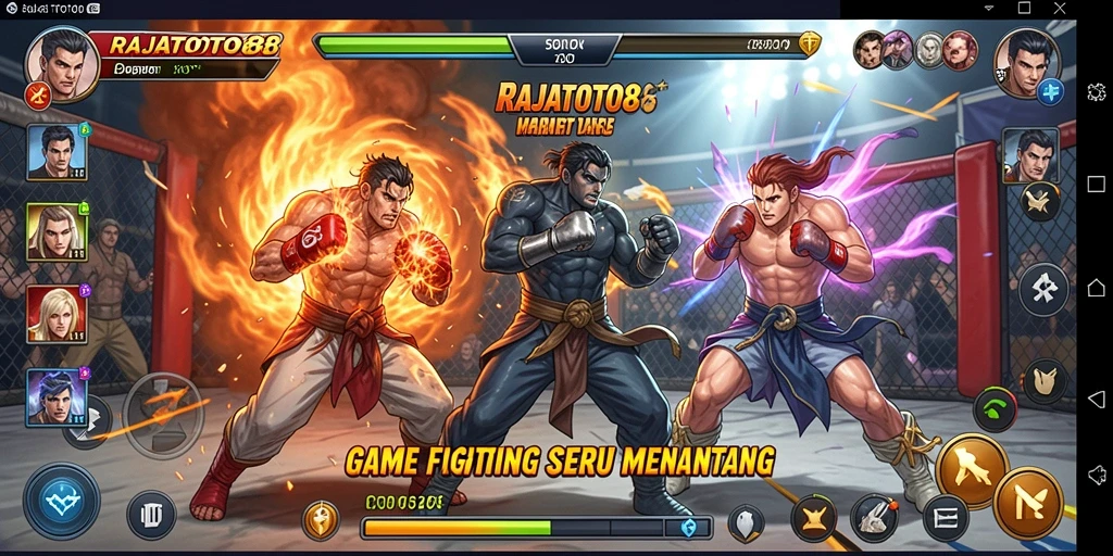 Tampilan gameplay seru dalam RAJATOTO88 dengan aksi pertarungan yang mendebarkan.