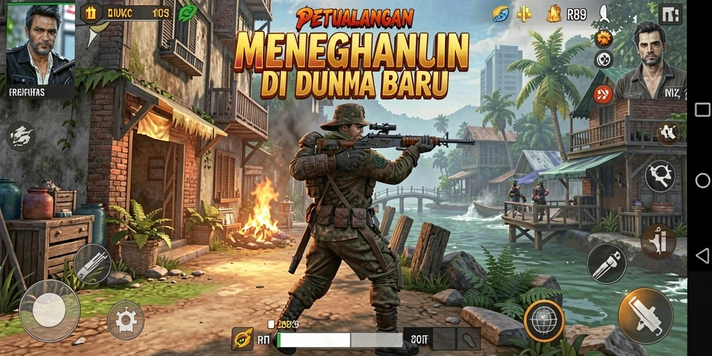 Tampilan gameplay menegangkan di dunia petualangan.