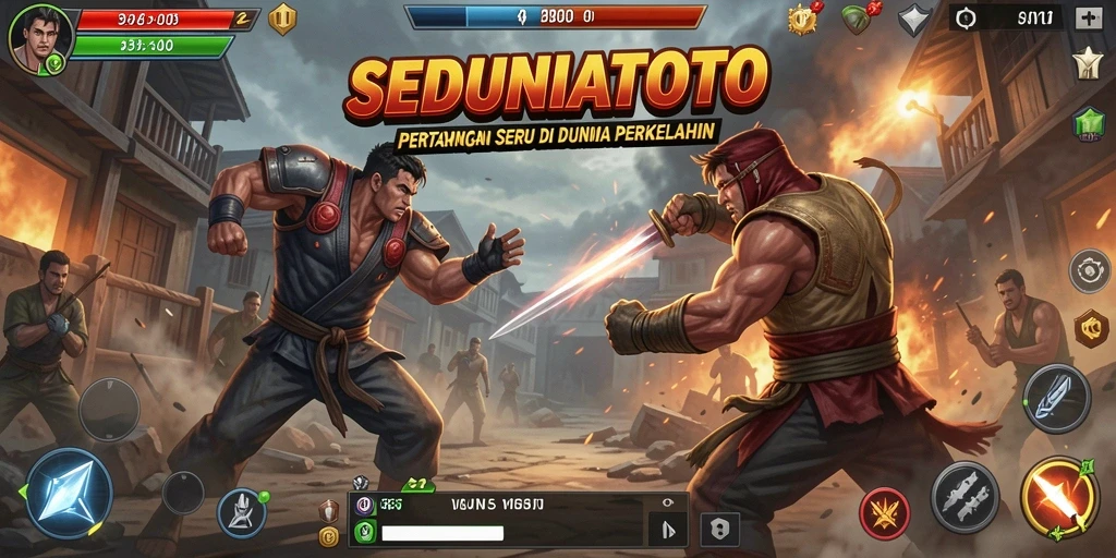 Tampilan gameplay SEDUNIATOTO dengan aksi pertarungan yang dinamis.
