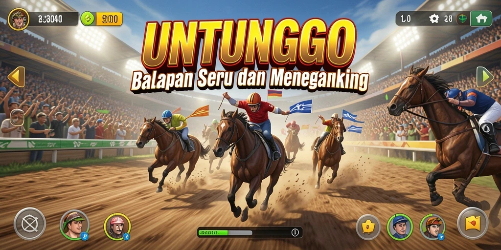 Tampilan gameplay seru di trek balap UNTUNGGO.