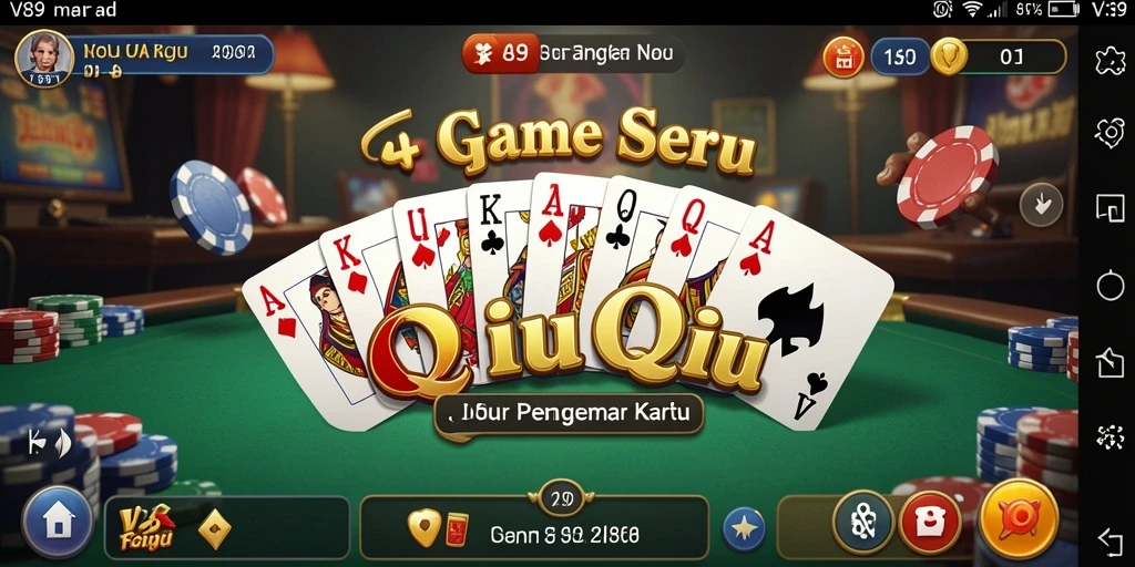 Gameplay seru QiuQiu di V89 dengan pemain yang bersaing.